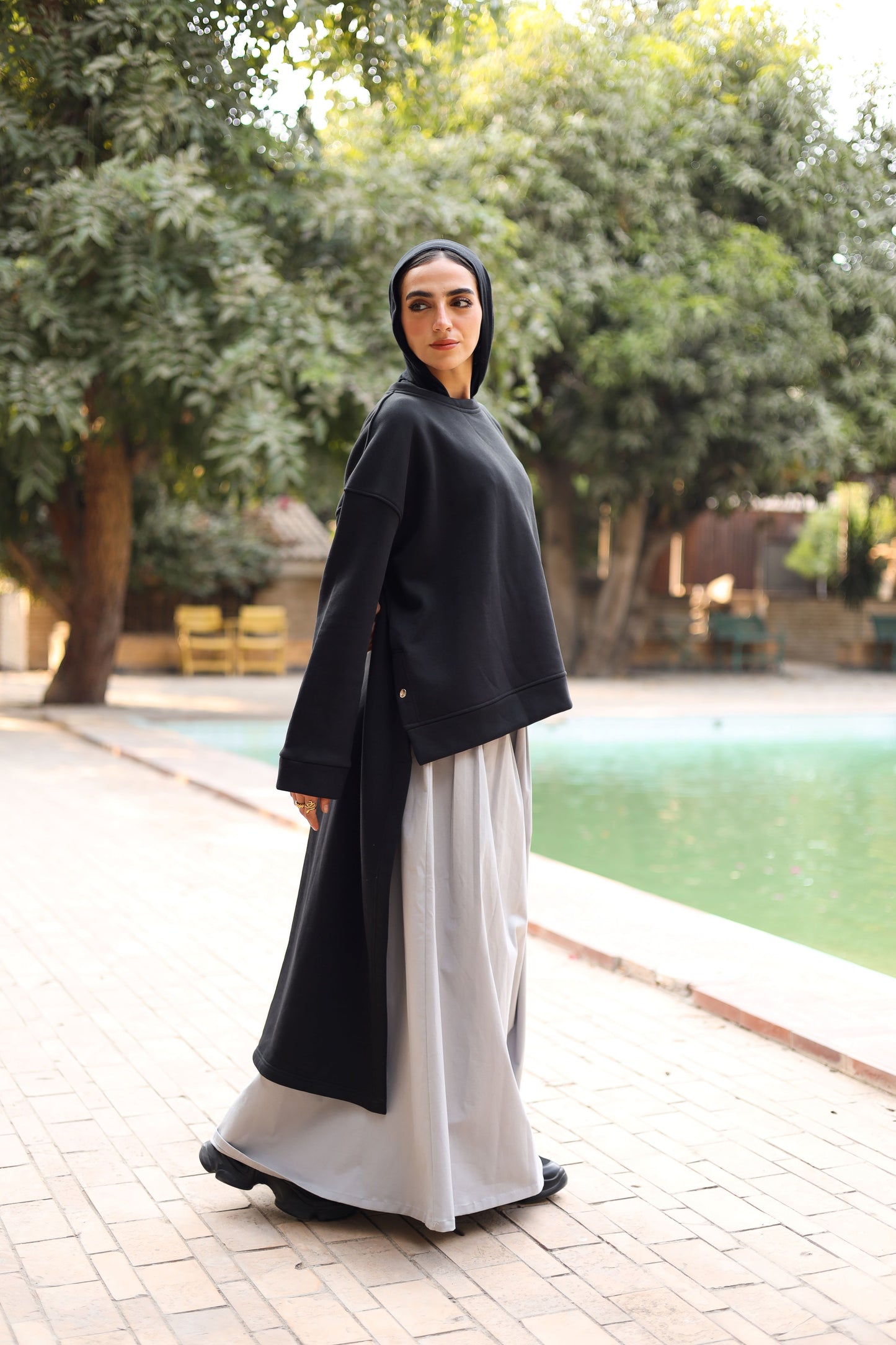 Milton Side Buttoned Black Shirt