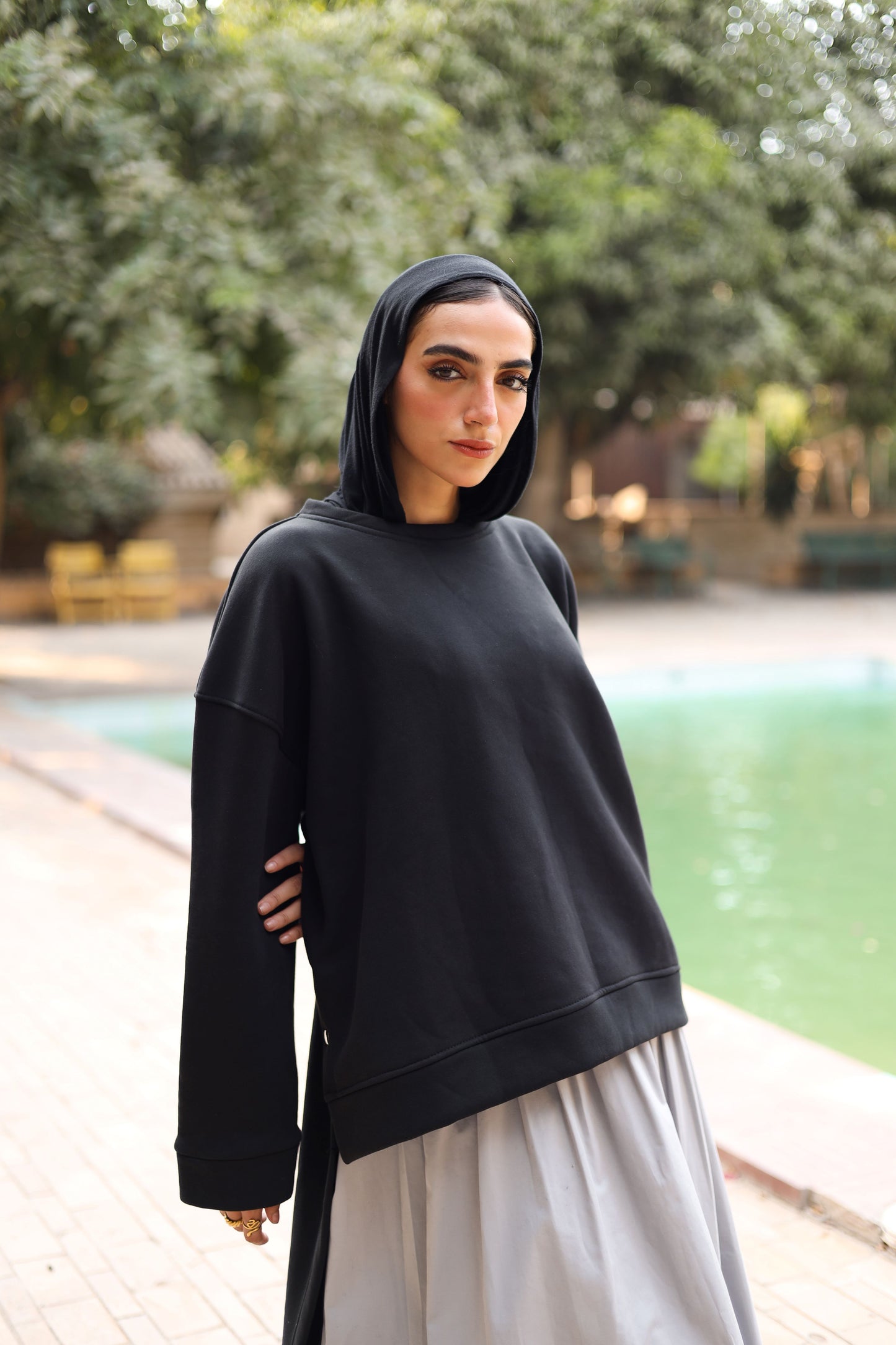 Milton Side Buttoned Black Shirt