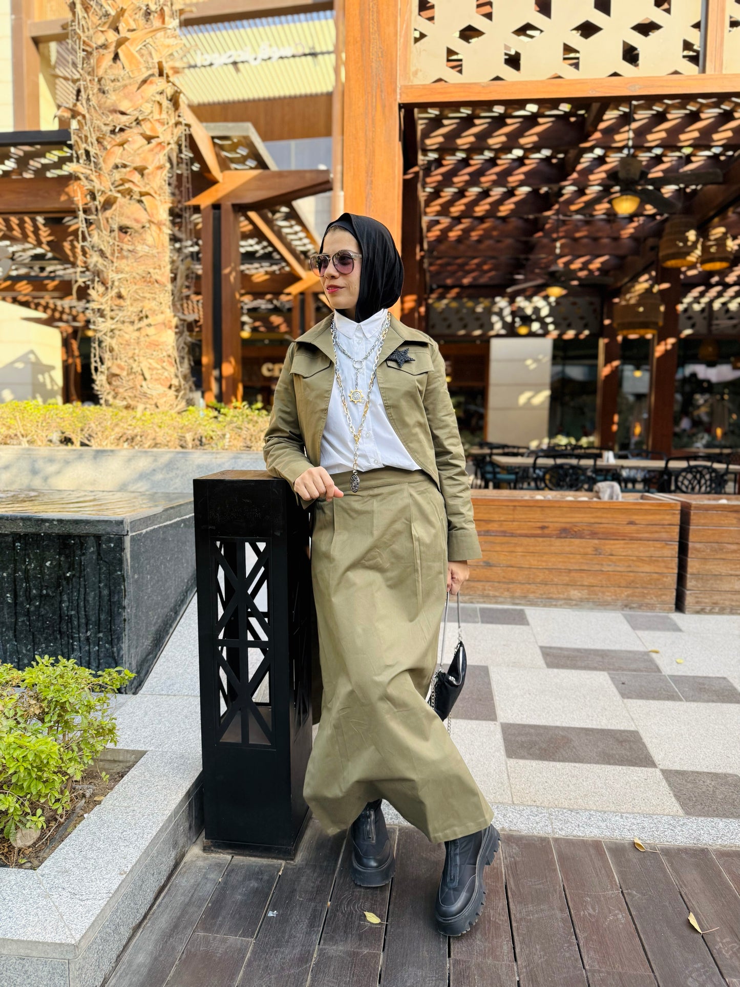 Layered Wrap skirt-Pants Set