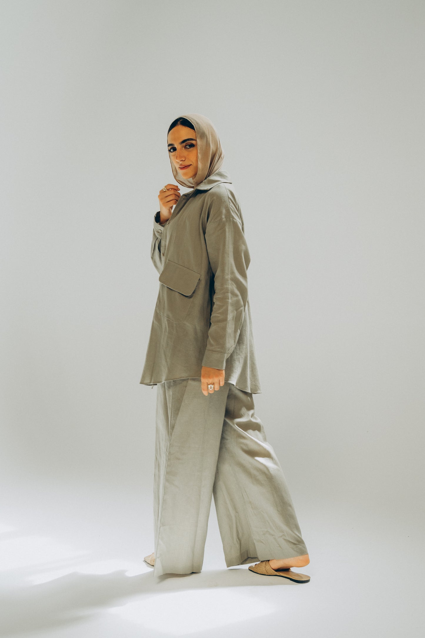 Safari Olive Linen Shirt