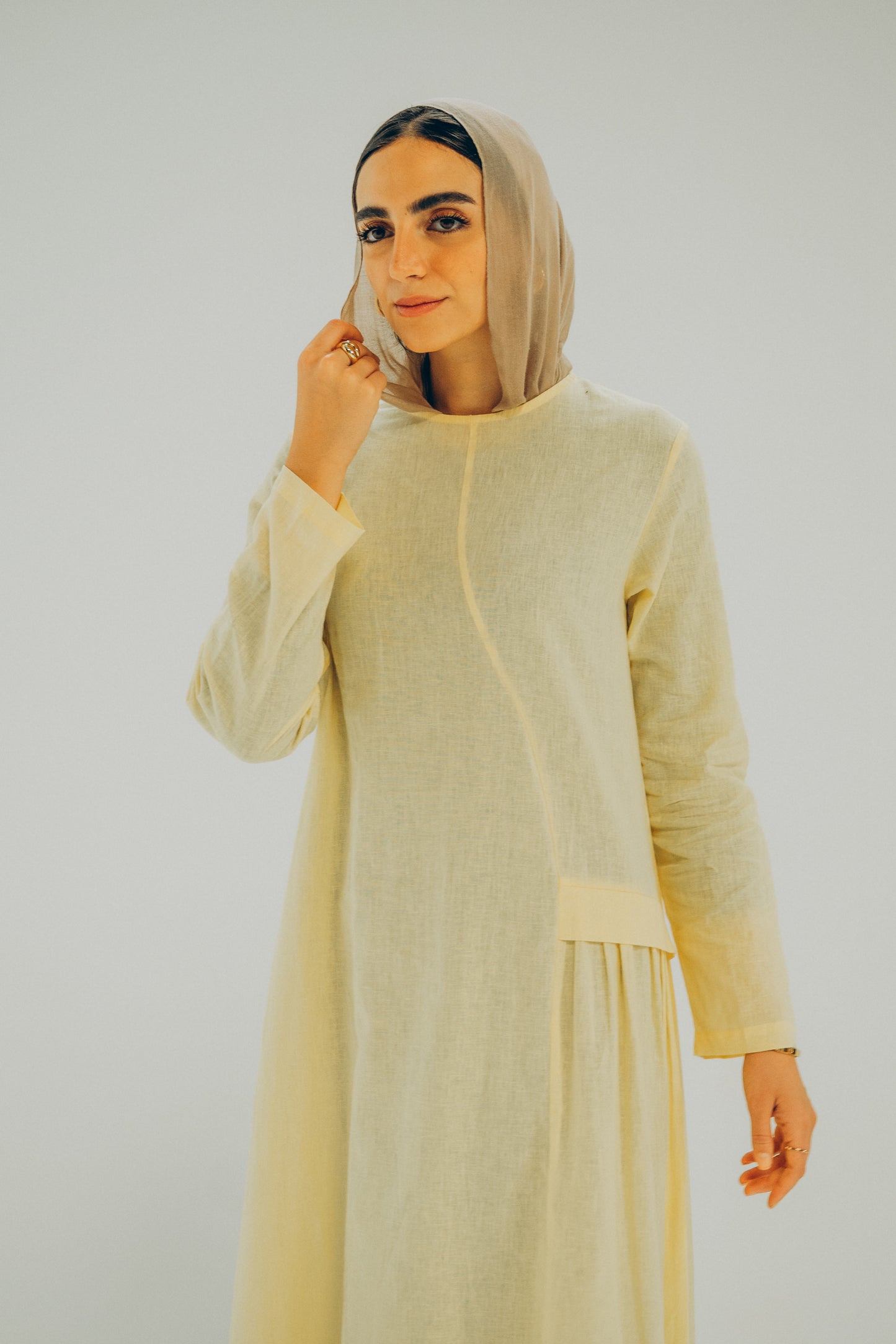 Wavy Line Yellow Dress