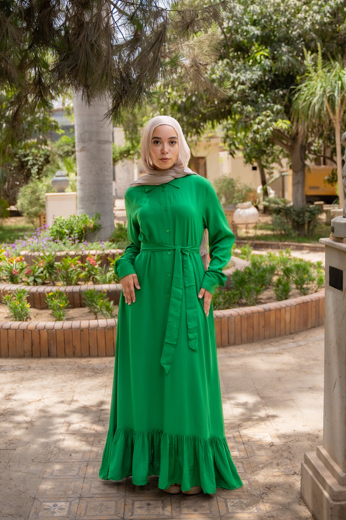 Green Ruffle Dress