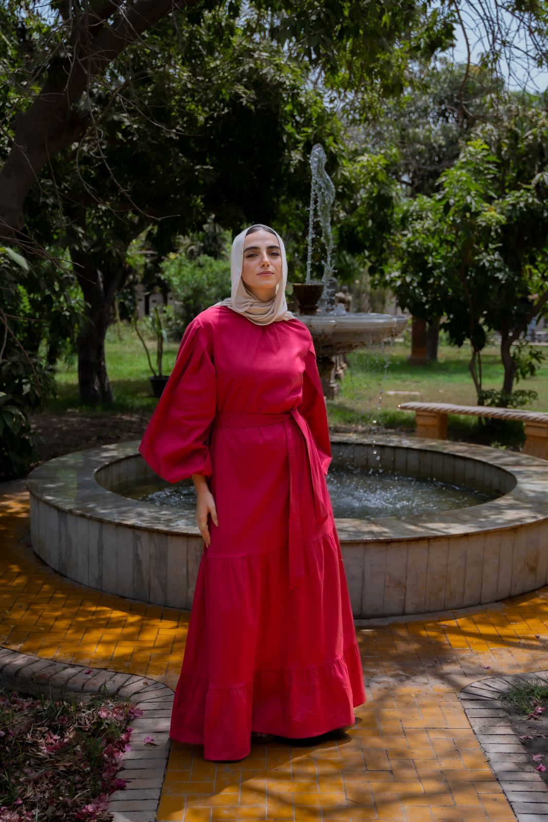 White Poplin Balloon Dress