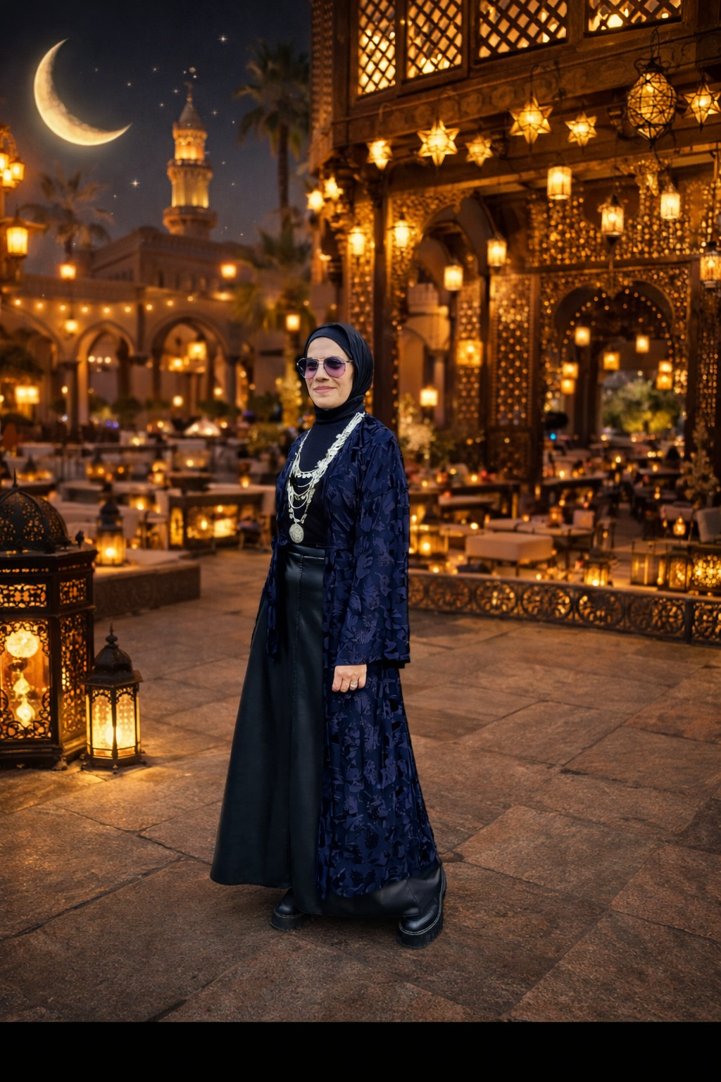 Noor Navy Velvet Cardigan