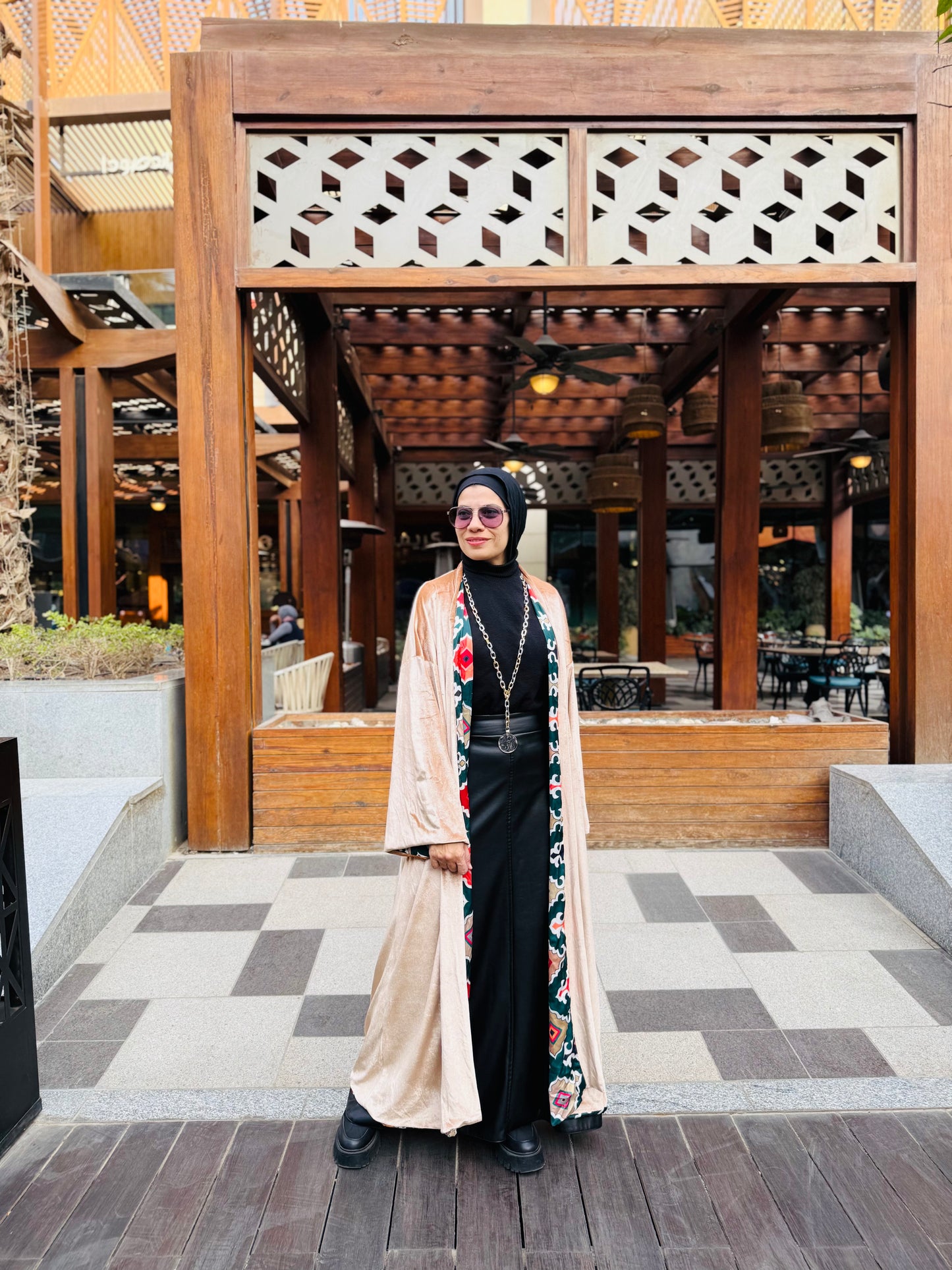 Sahara Luxe Velvet-Satin Abaya