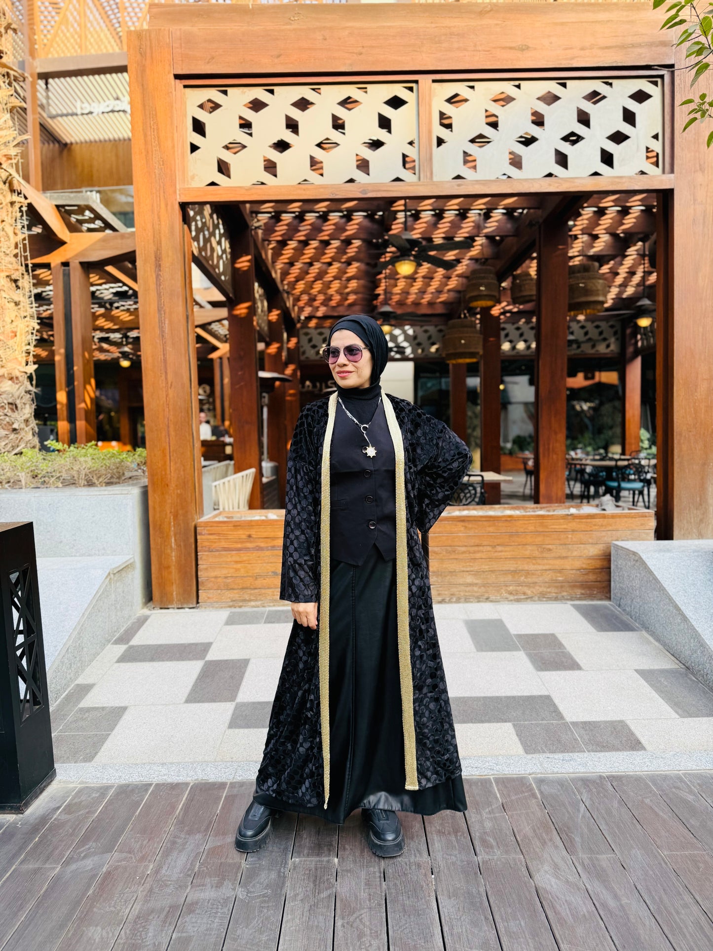 Noir Elegance Velvet Kaftan