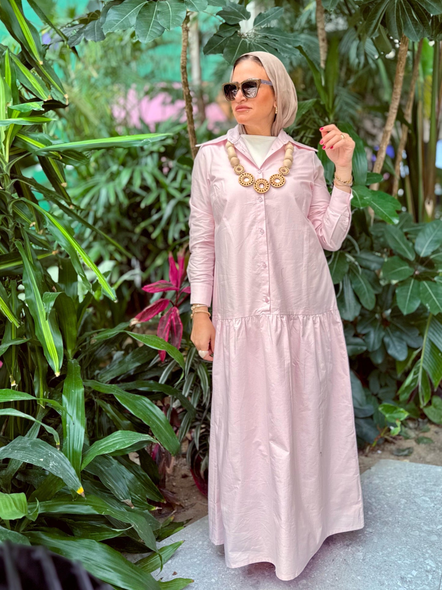 Low Waist Dress-Rose