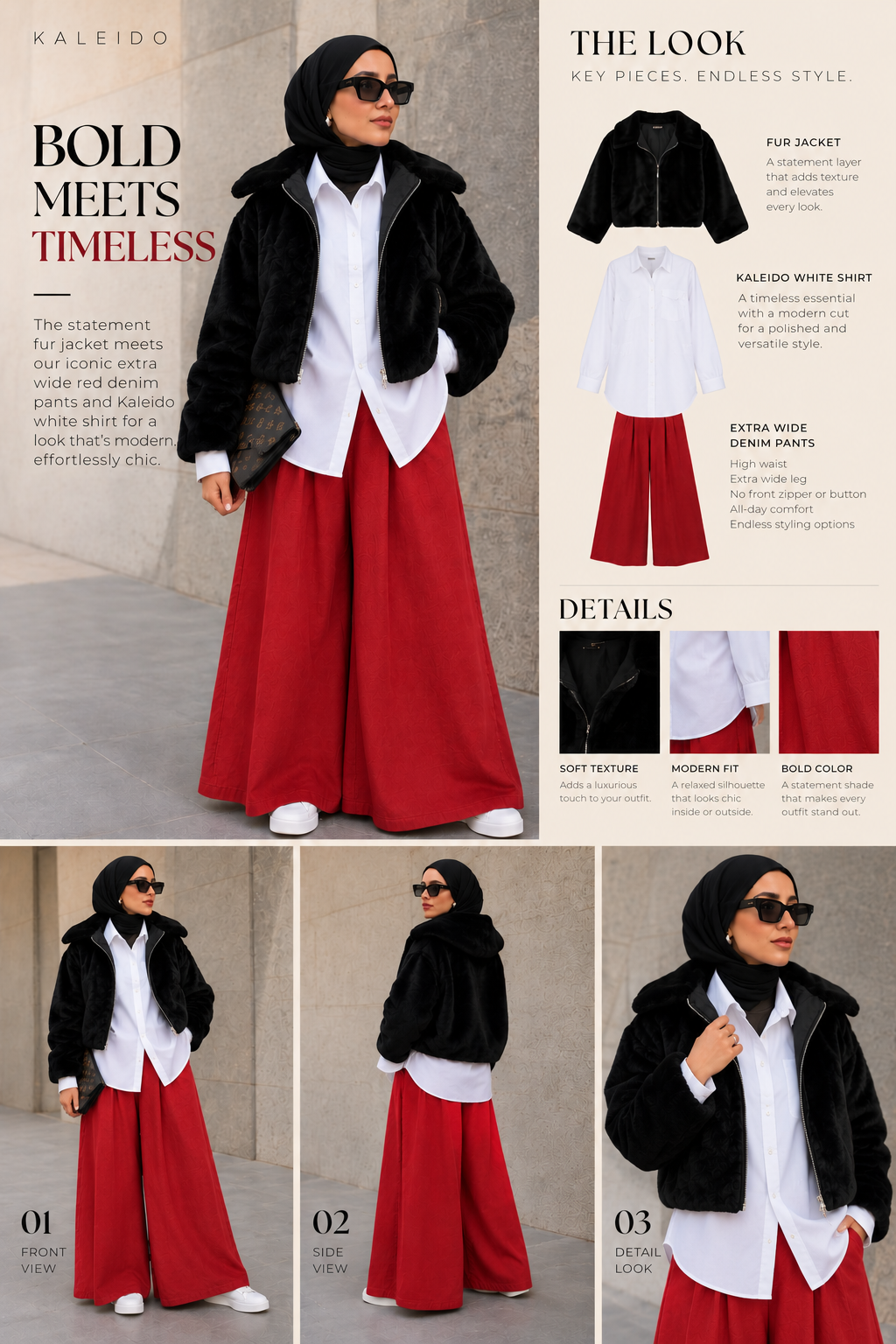 Red Extra wide leg Denim