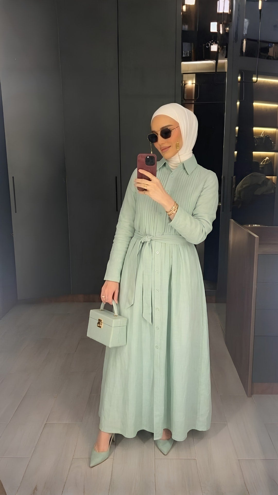 Pleated Linen Dress.