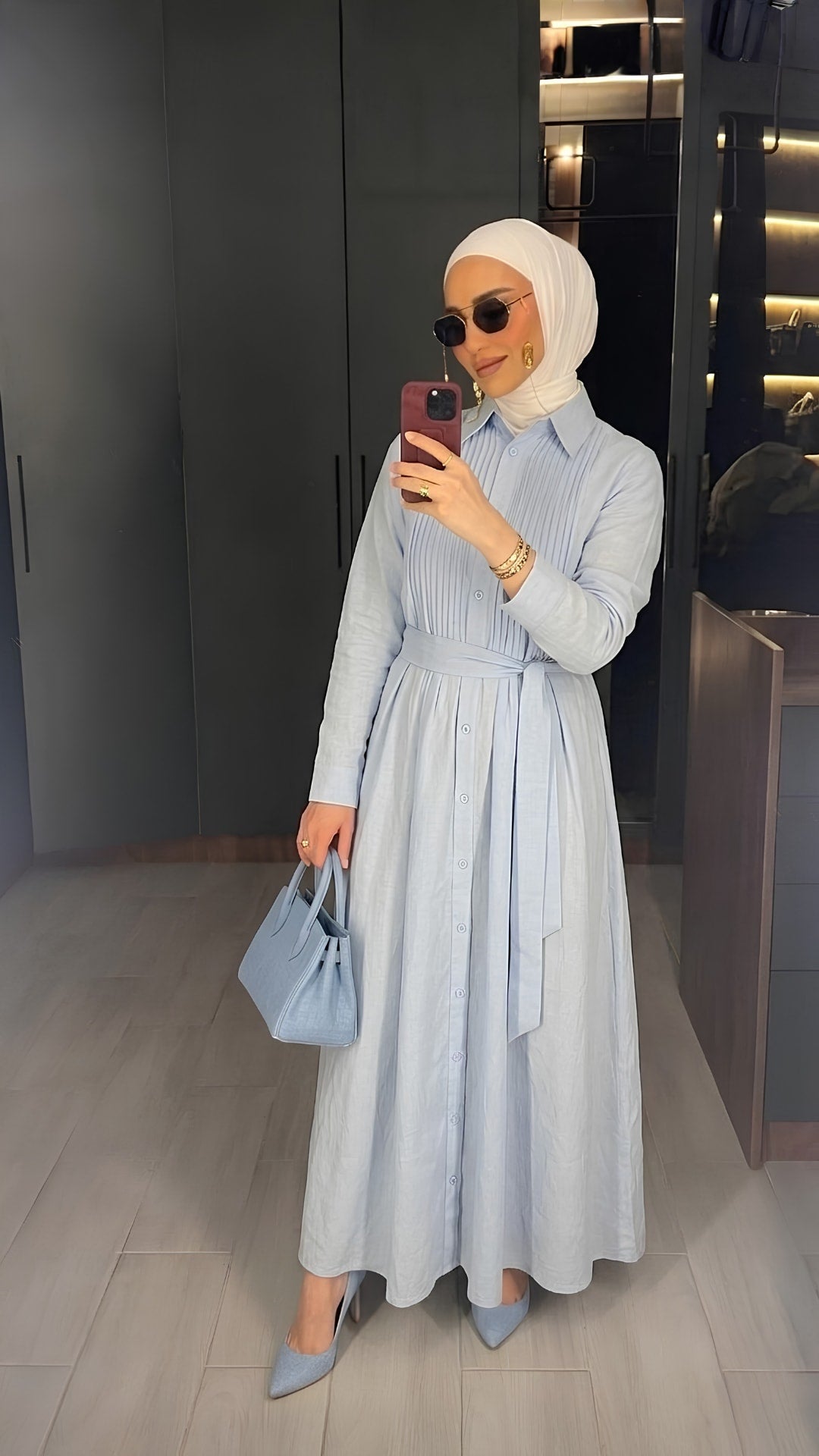 Pleated Linen Dress.