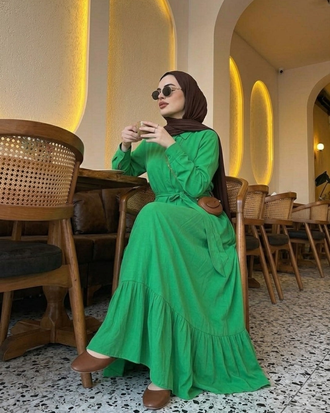 Green Ruffle Dress