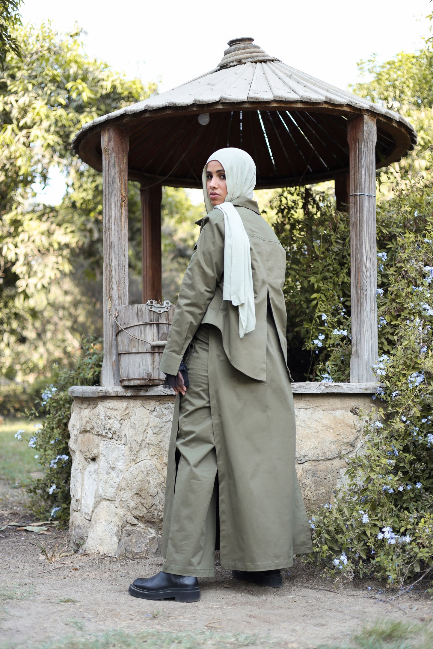 Layered Wrap skirt-Pants Set