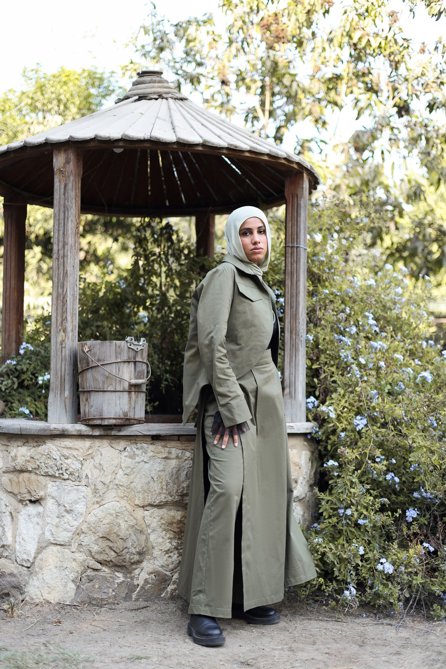 Layered Wrap skirt-Pants Set