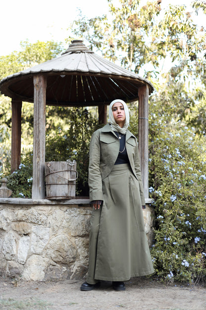 Layered Wrap skirt-Pants Set