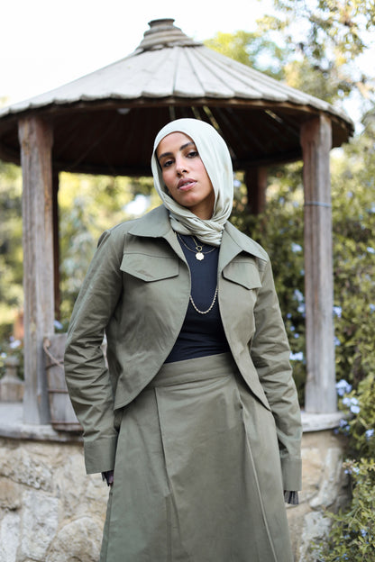 Layered Wrap skirt-Pants Set