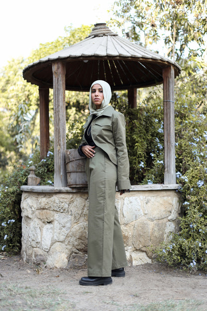 Layered Wrap Skirt Pants