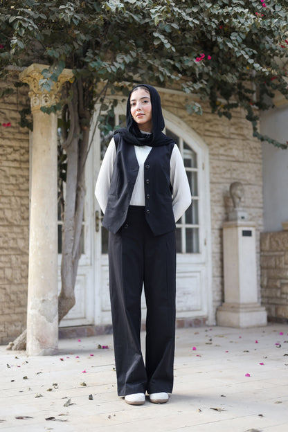 Buttoned Black Pants