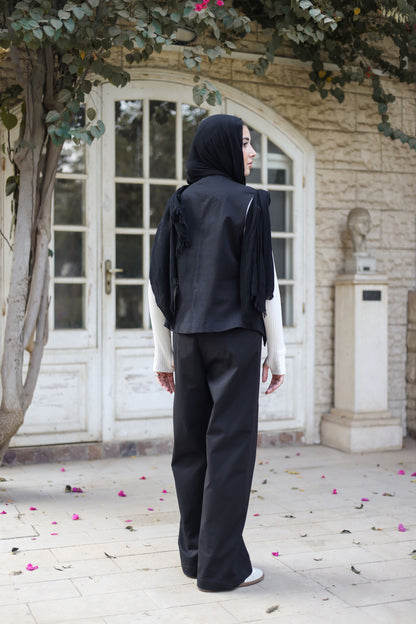 Buttoned Black Pants