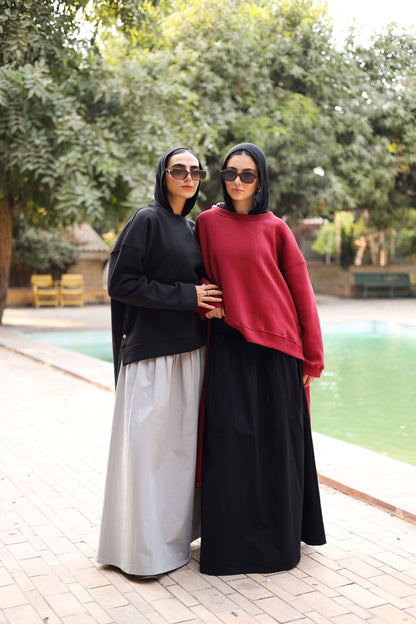 Melton side buttoned  Shirt black