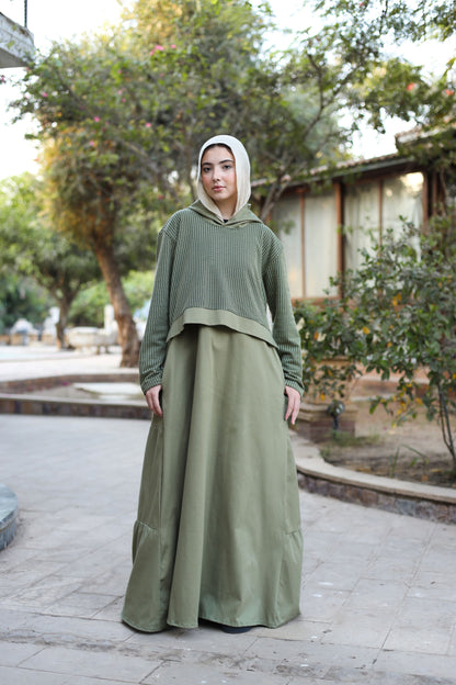 Gabardine Hoodie Dress