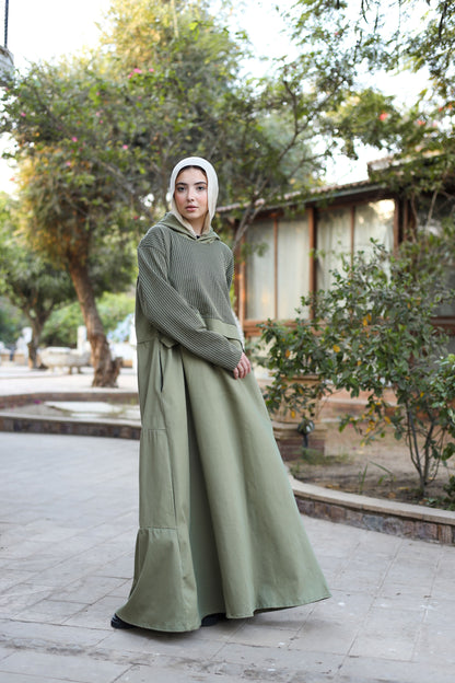 Gabardine Hoodie Dress