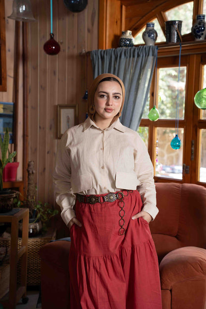 Safari Beige Linen Shirt