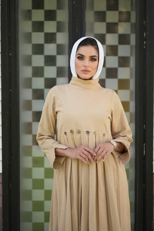 Pleated Wool Dress