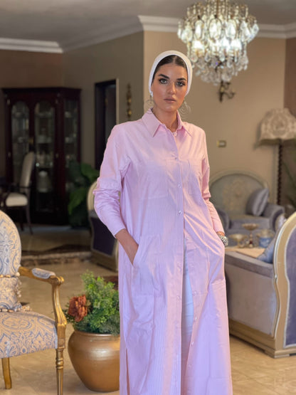 Pink Oxford Shirt Dress