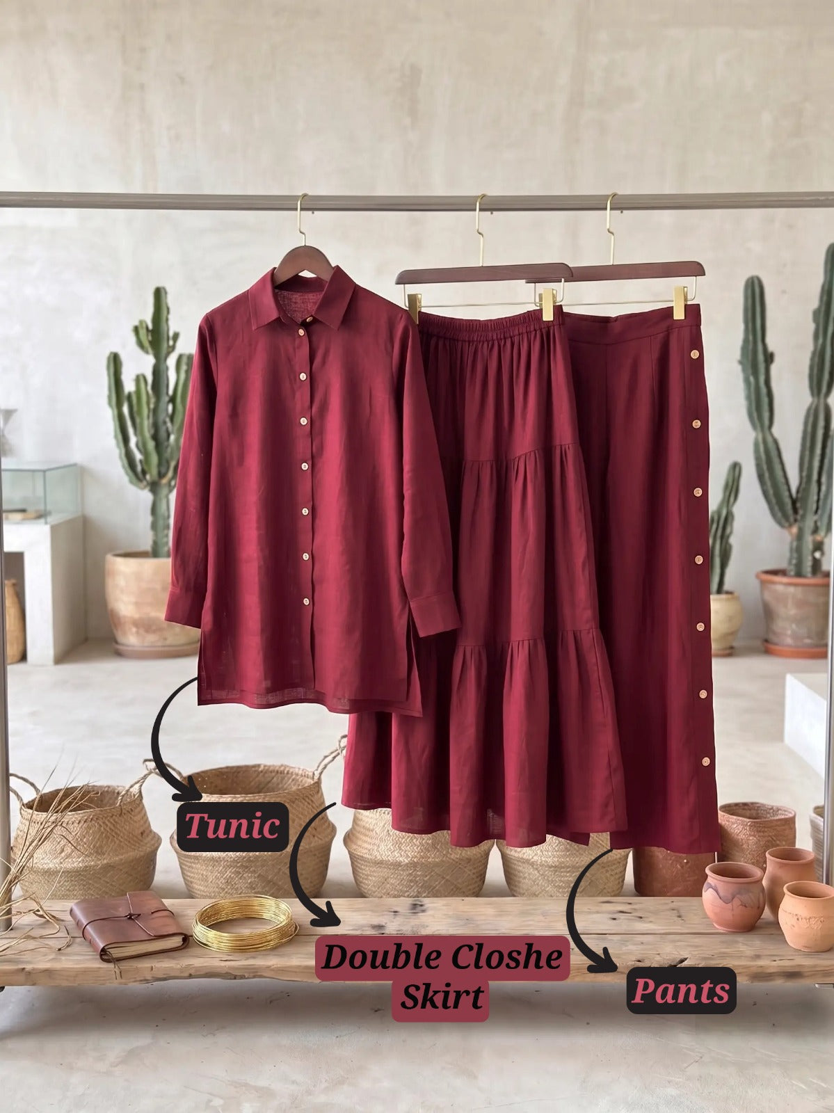 Bohemian Trio Set (Red Ruby)