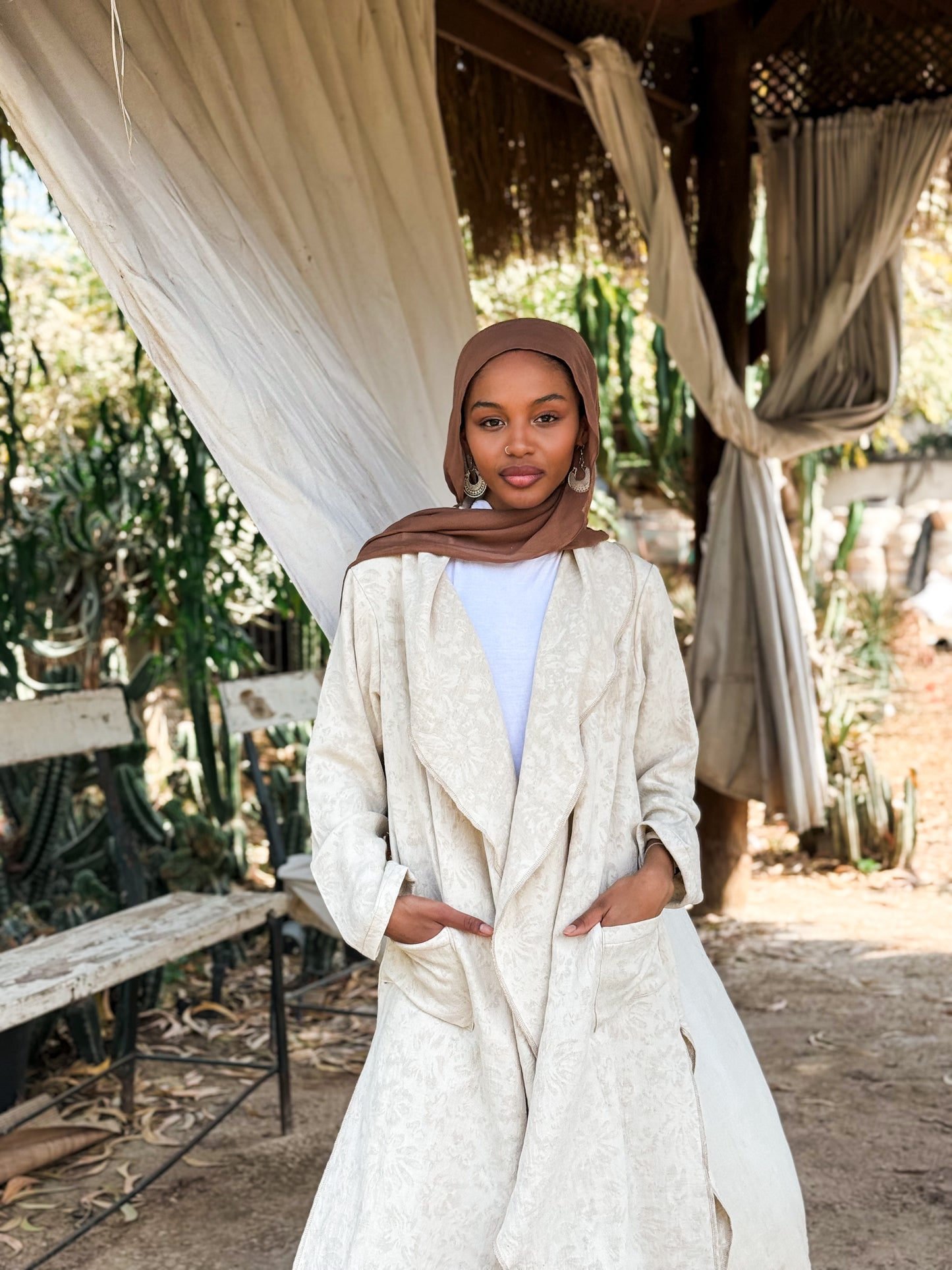 Printed Linen Cardigan