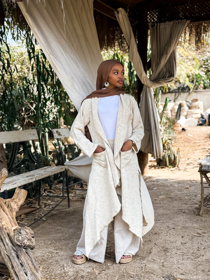 Printed Linen Cardigan