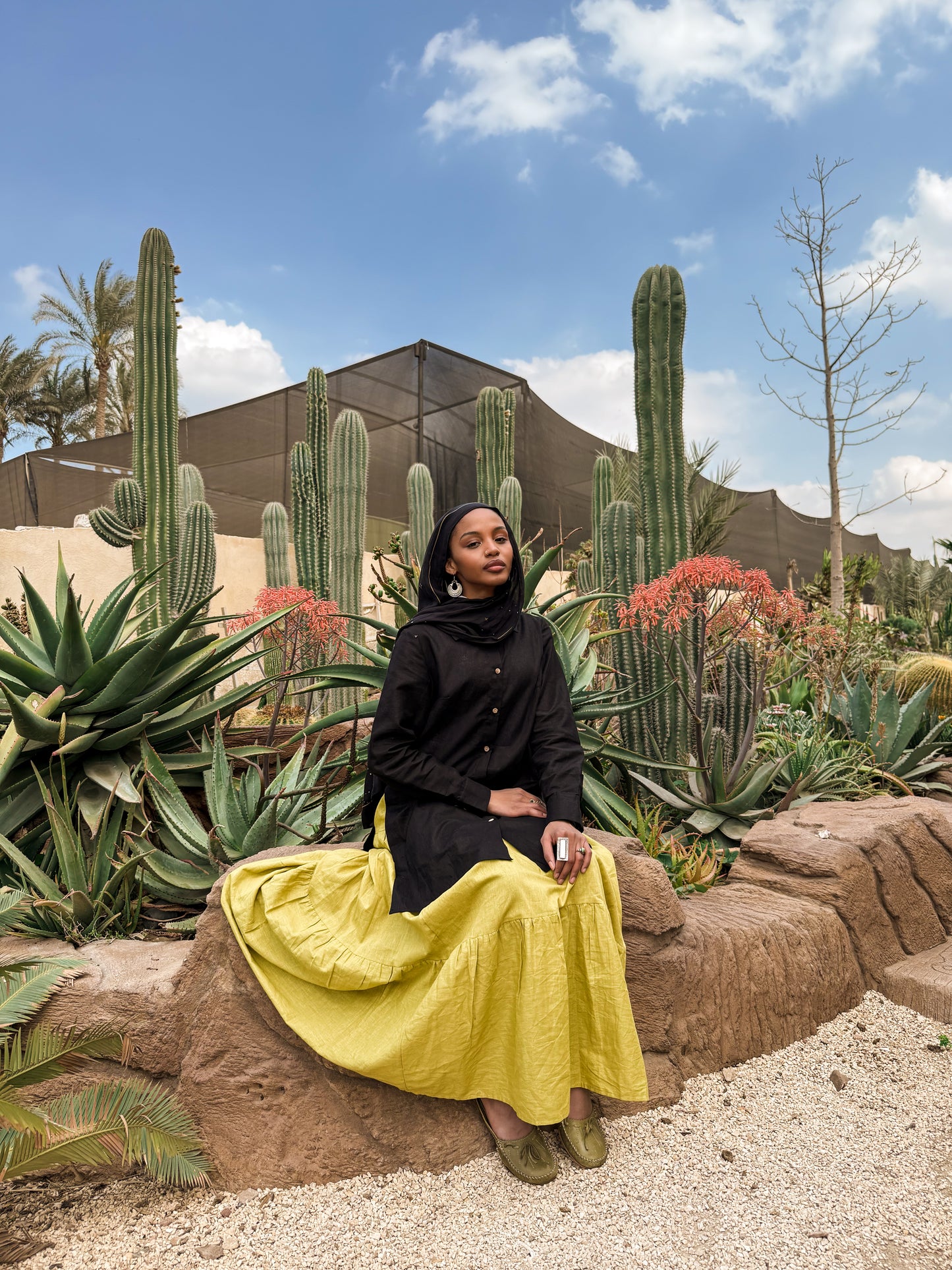 Zahara Skirt set black and yellow