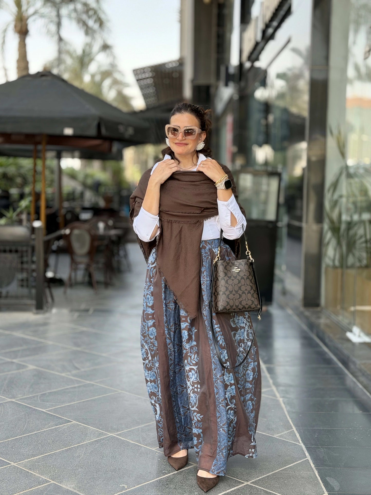 Double Closhe Printed Skirt🤎🤍
