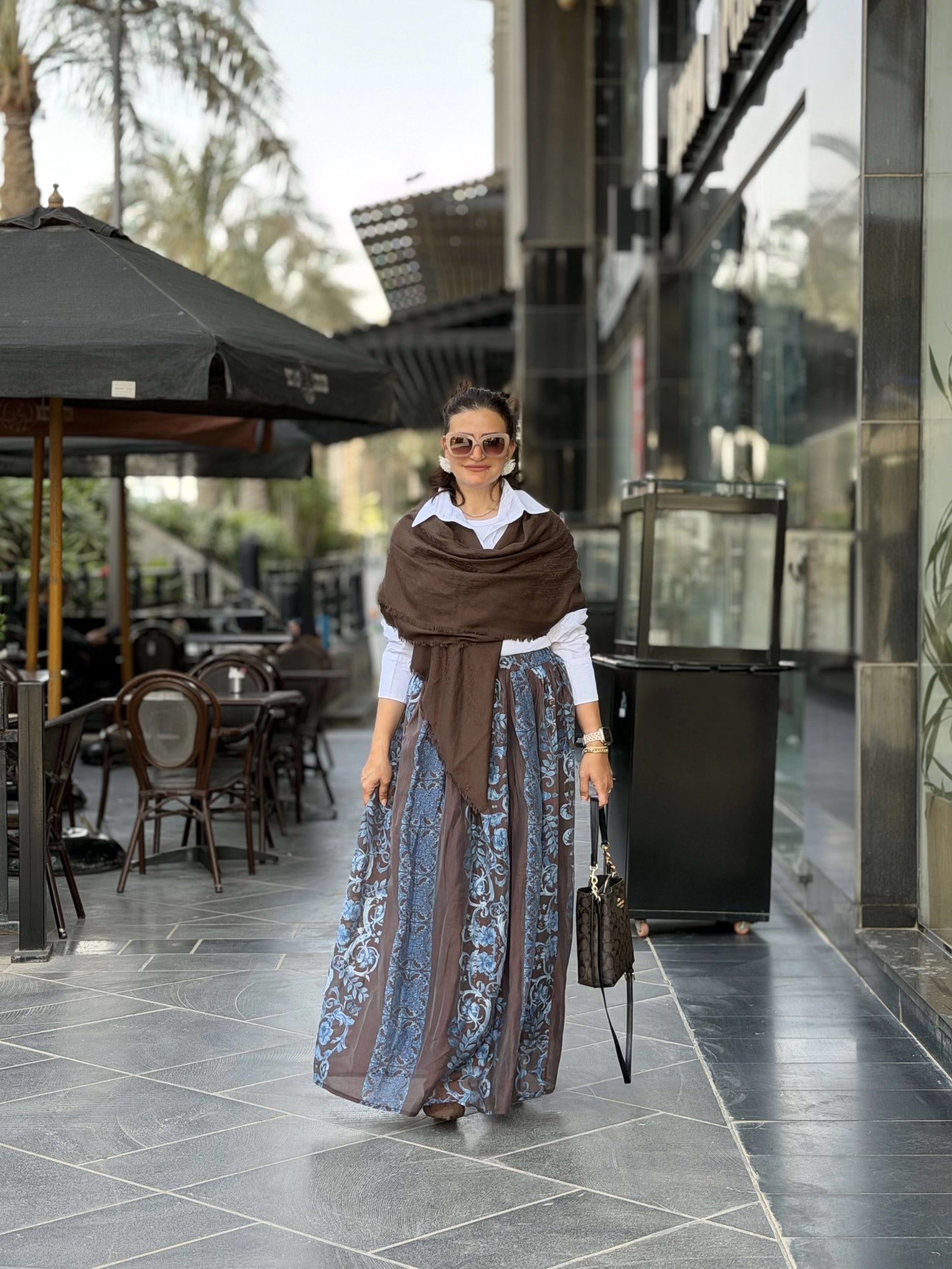 Double Closhe Printed Skirt🤎🤍