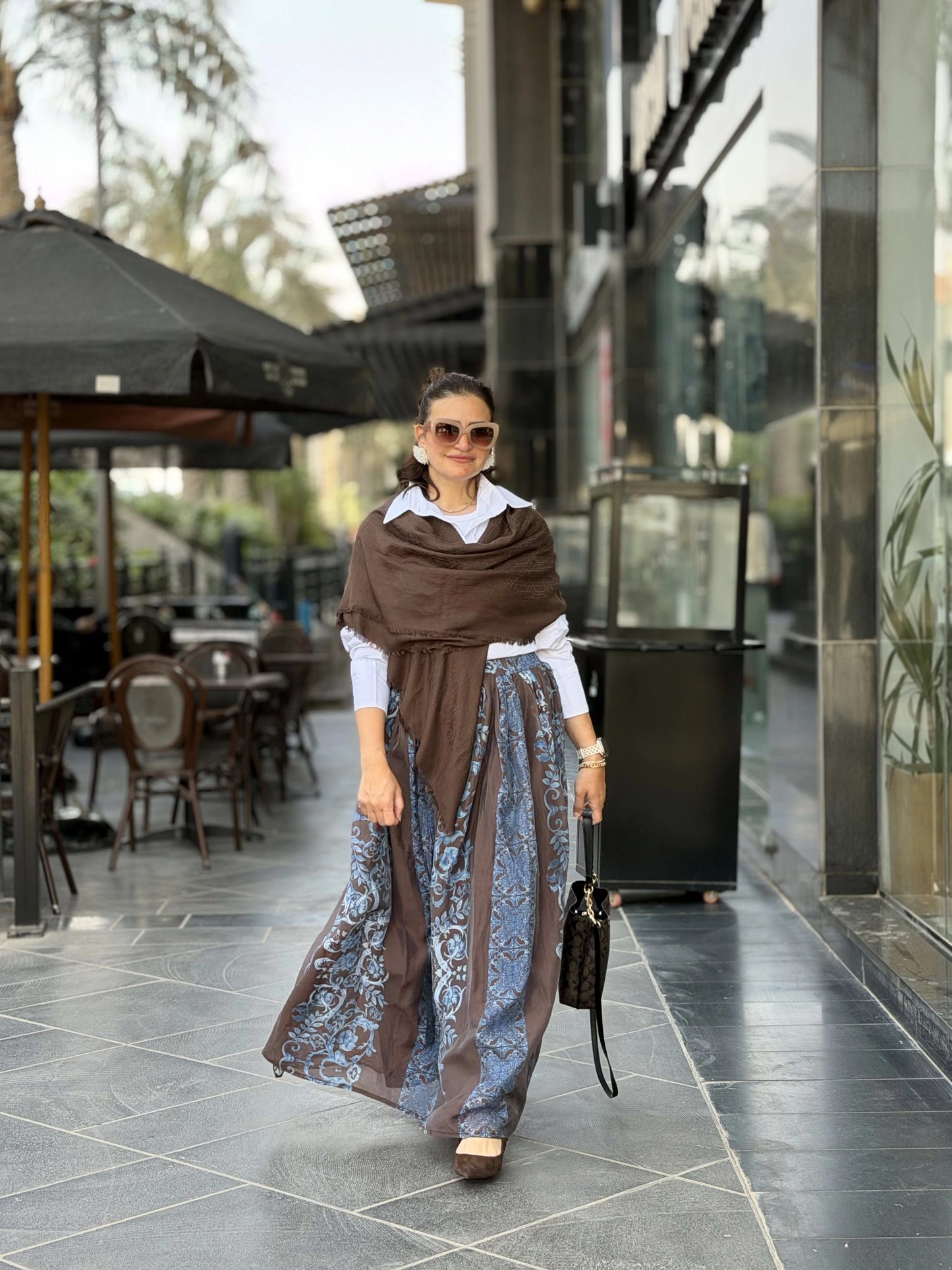 Double Closhe Printed Skirt🤎🤍