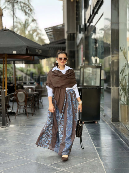 Double Closhe Printed Skirt🤎🤍