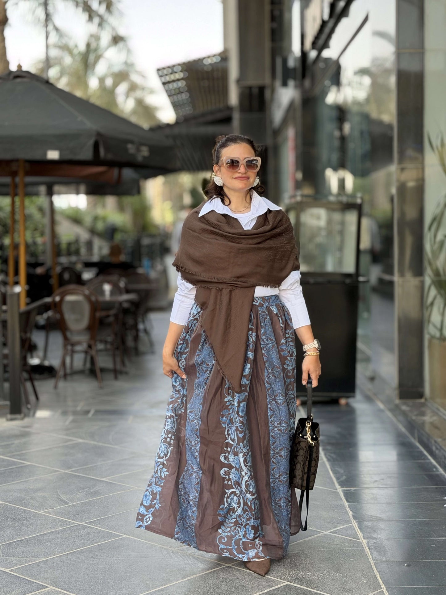 Double Closhe Printed Skirt🤎🤍