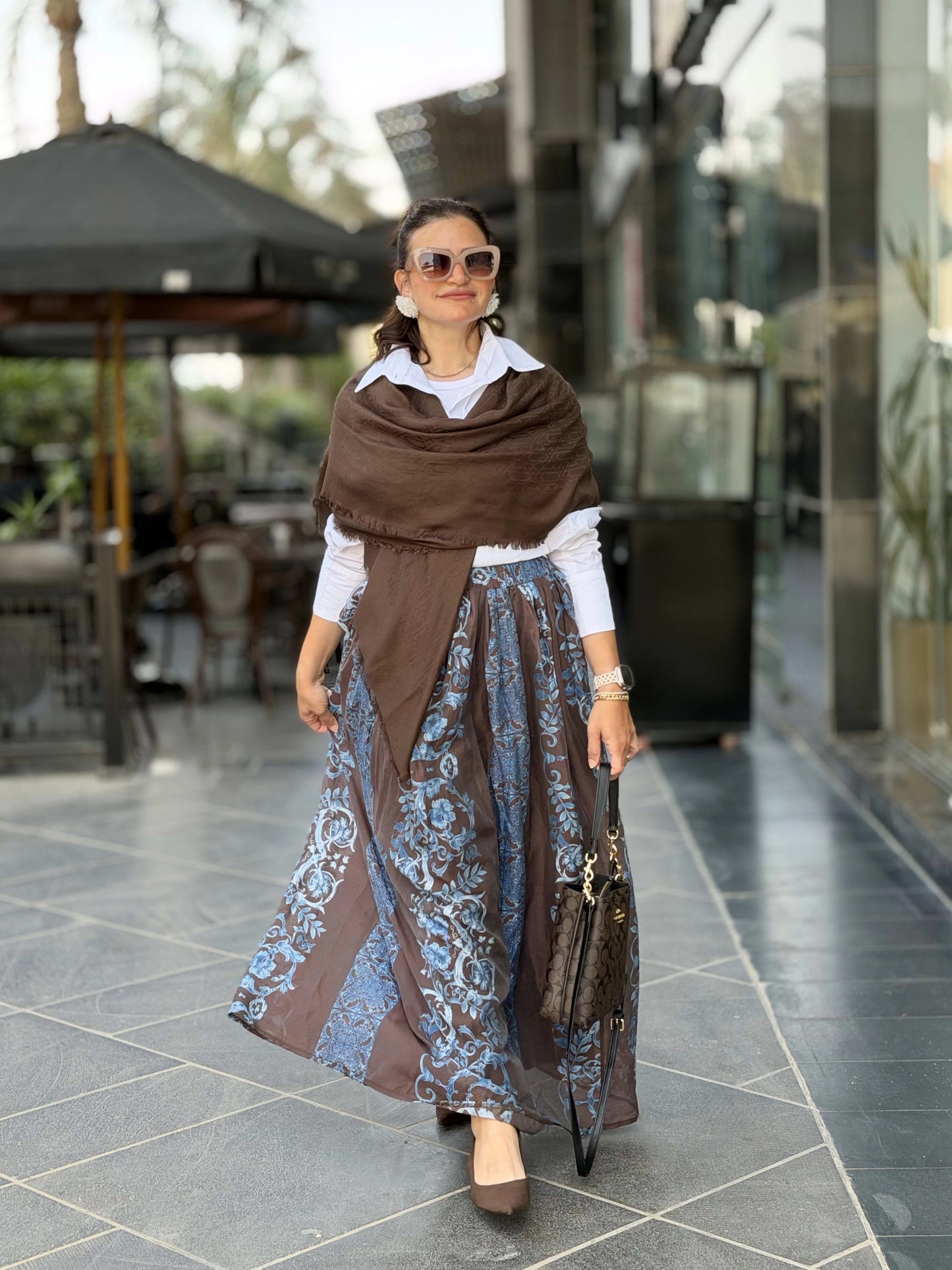 Double Closhe Printed Skirt🤎🤍