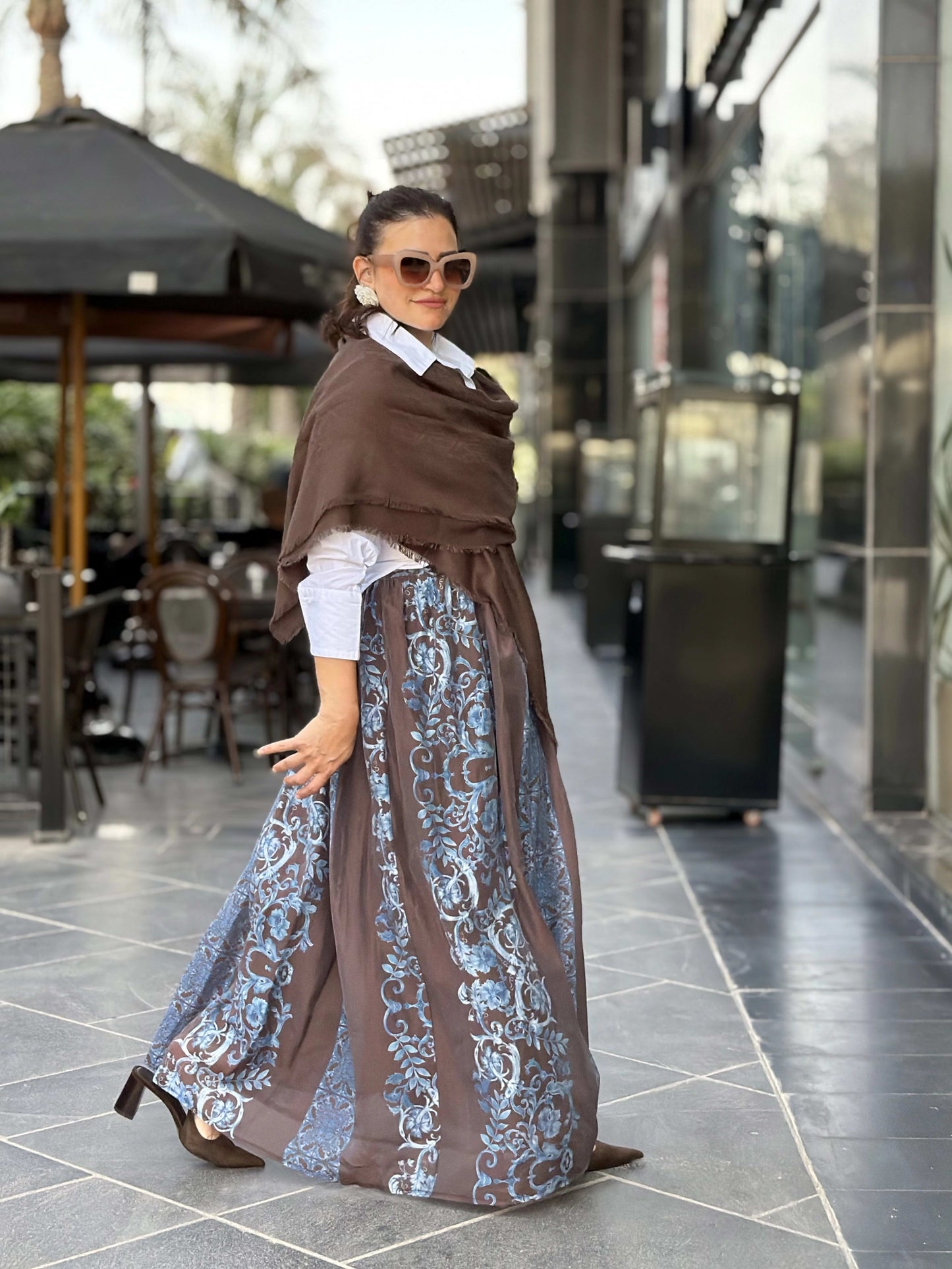 Double Closhe Printed Skirt🤎🤍