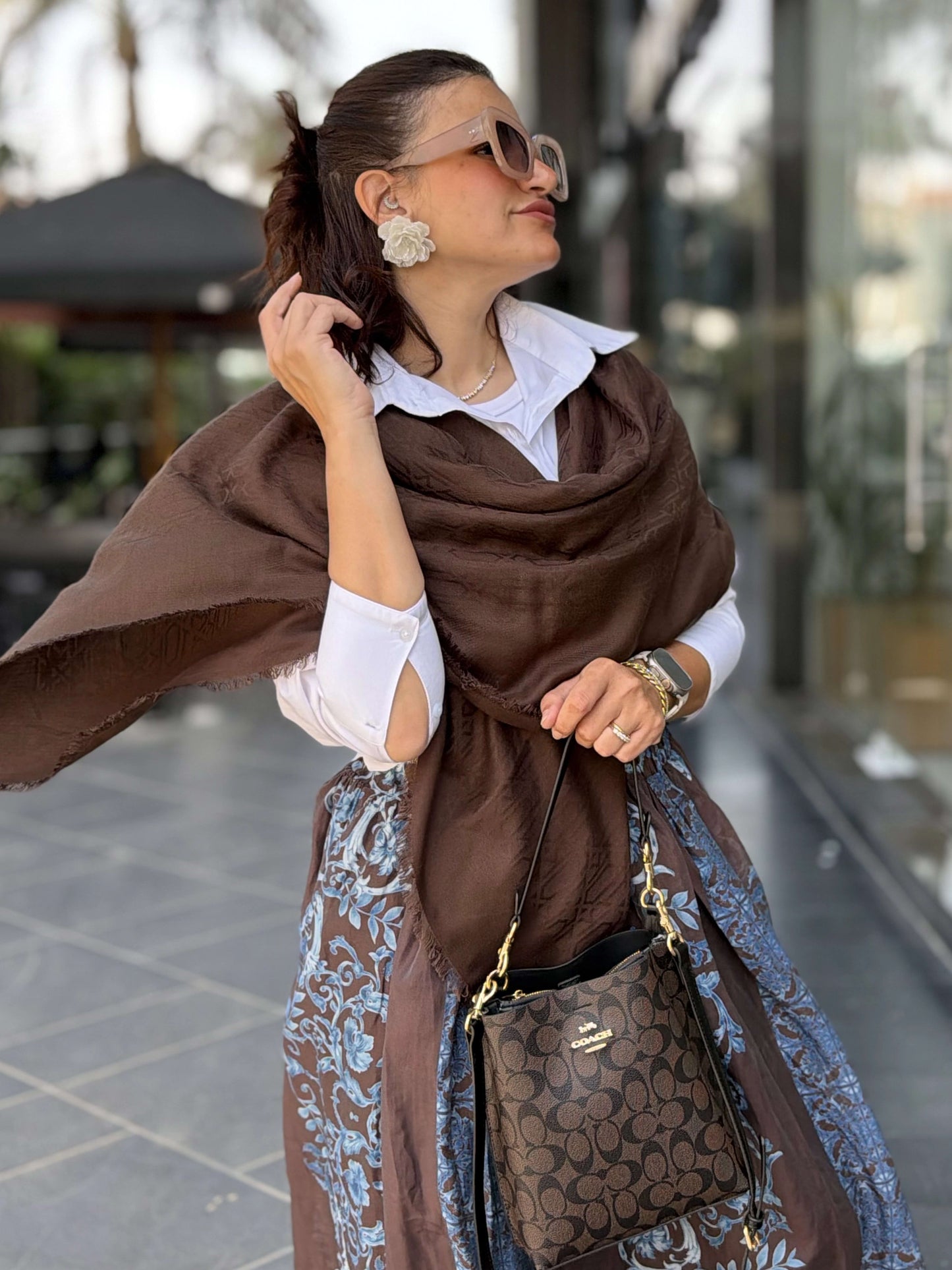 Double Closhe Printed Skirt🤎🤍