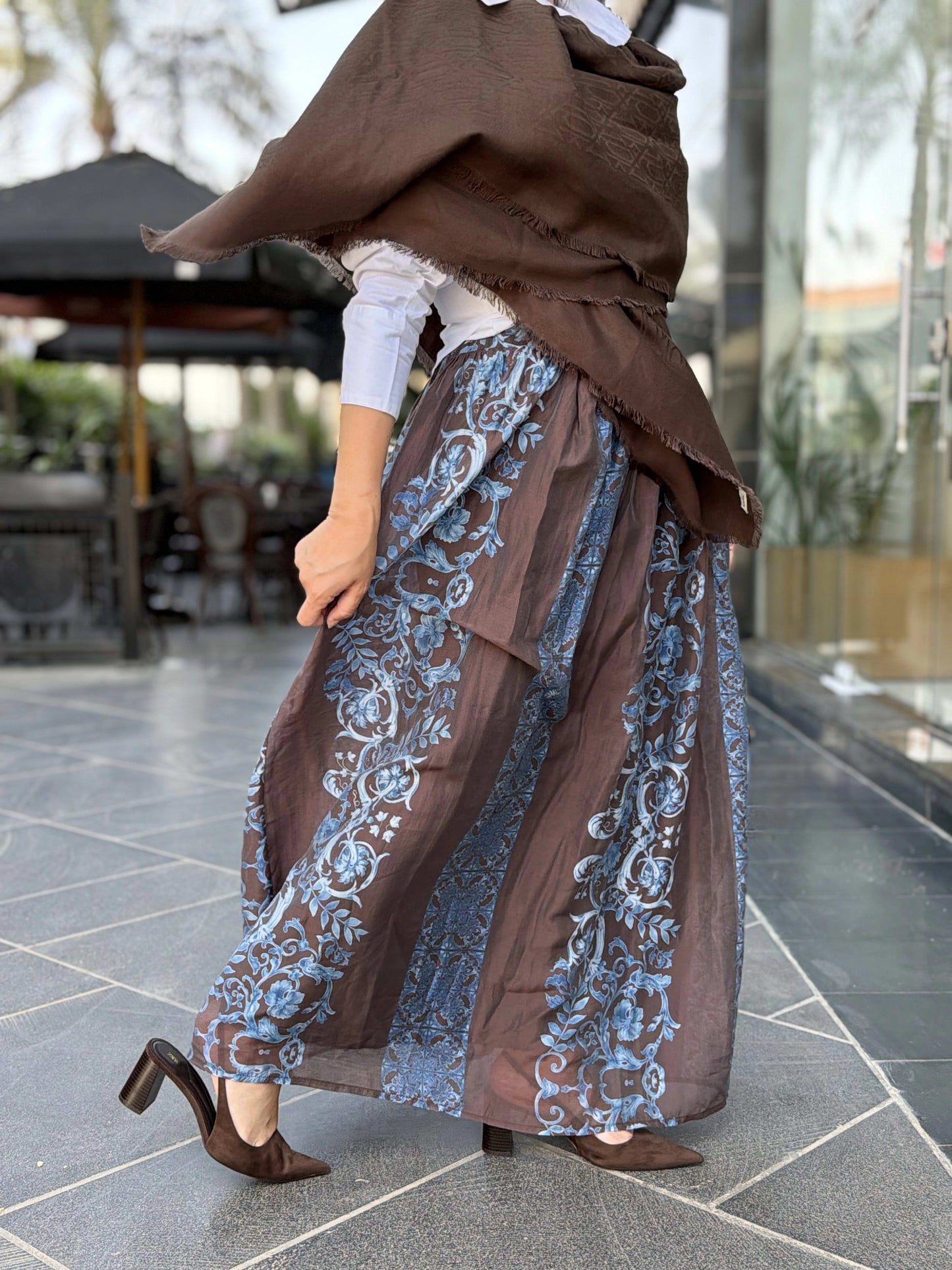 Double Closhe Printed Skirt🤎🤍