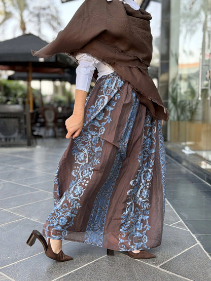 Double Closhe Printed Skirt🤎🤍