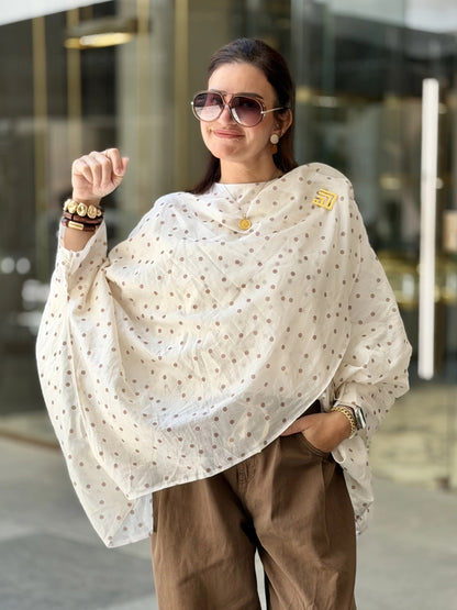 Polka Dot Layered Blouse🤍🤎