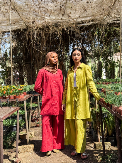 Zahara Linen Set-Red