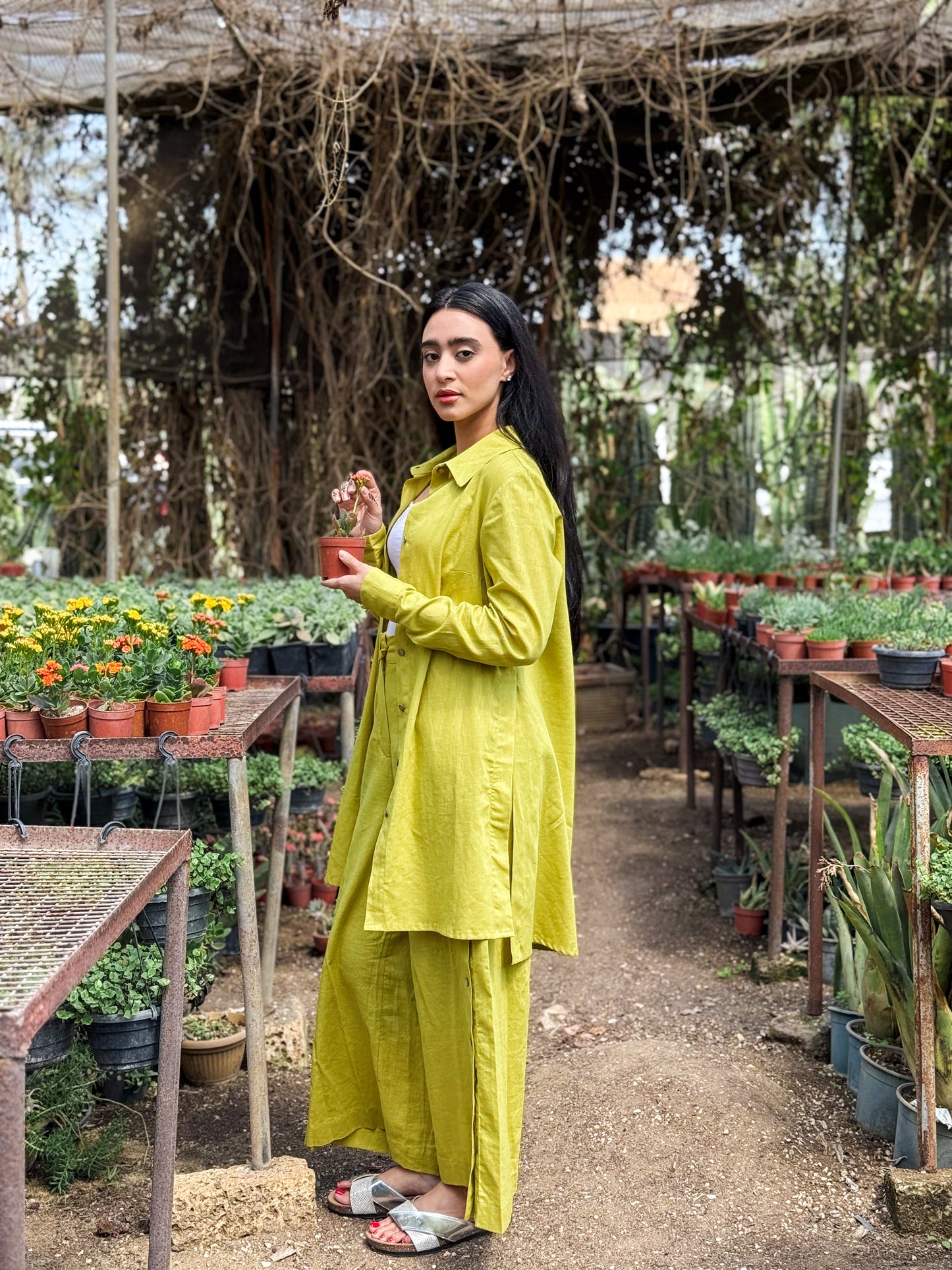 Zahara Linen Set-Mustard