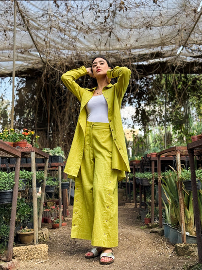 Zahara Linen Set-Mustard