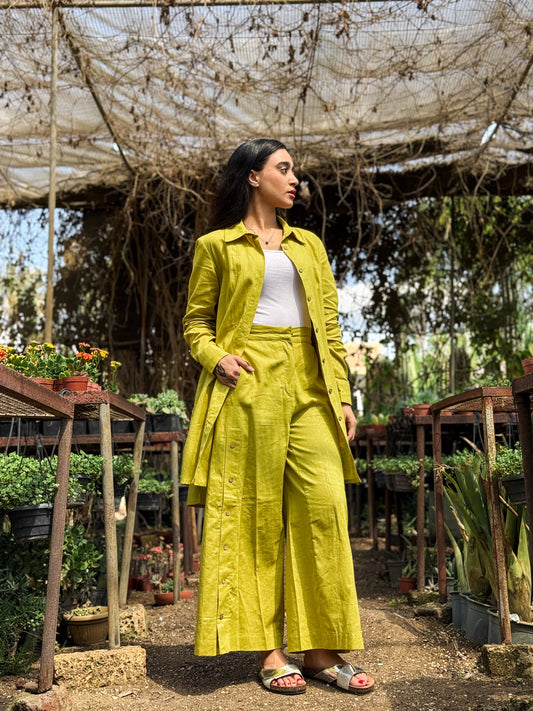 Zahara Linen Set-Mustard