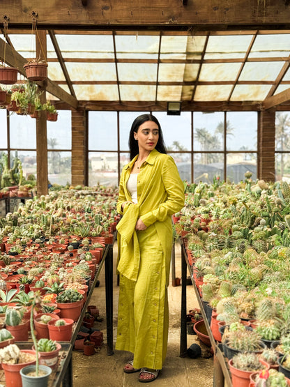 Zahara Linen Set-Mustard