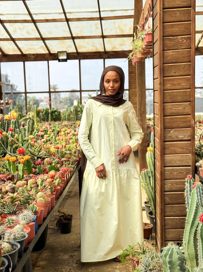 Low Waist Dress-Yellow