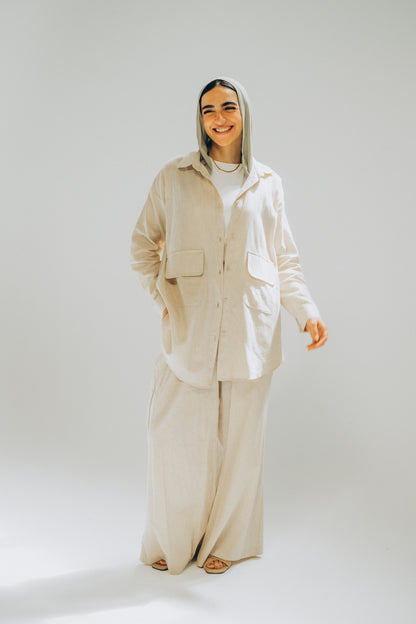 Safari Beige Linen Shirt